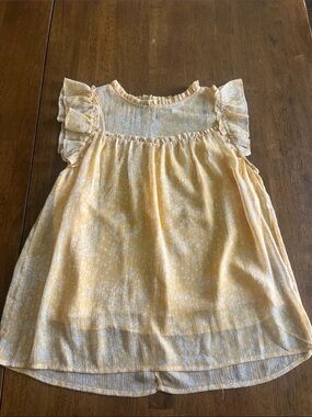 mittoshop Yellow Floral Ruffle Sleeve Blouse